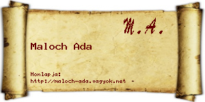 Maloch Ada névjegykártya